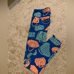Kids Blue and Orange Patterned Leggings
